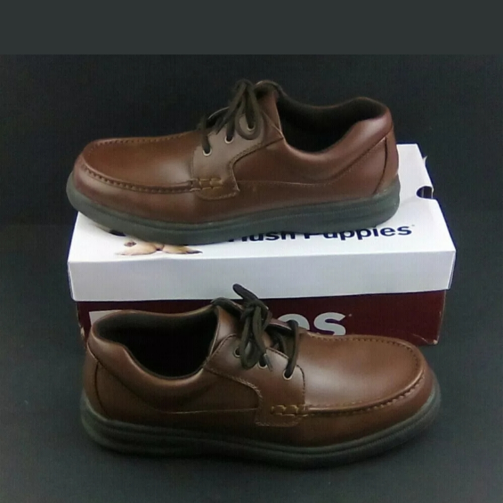 Hush Puppies Men's Gus Oxfords Tan Leather Size 13